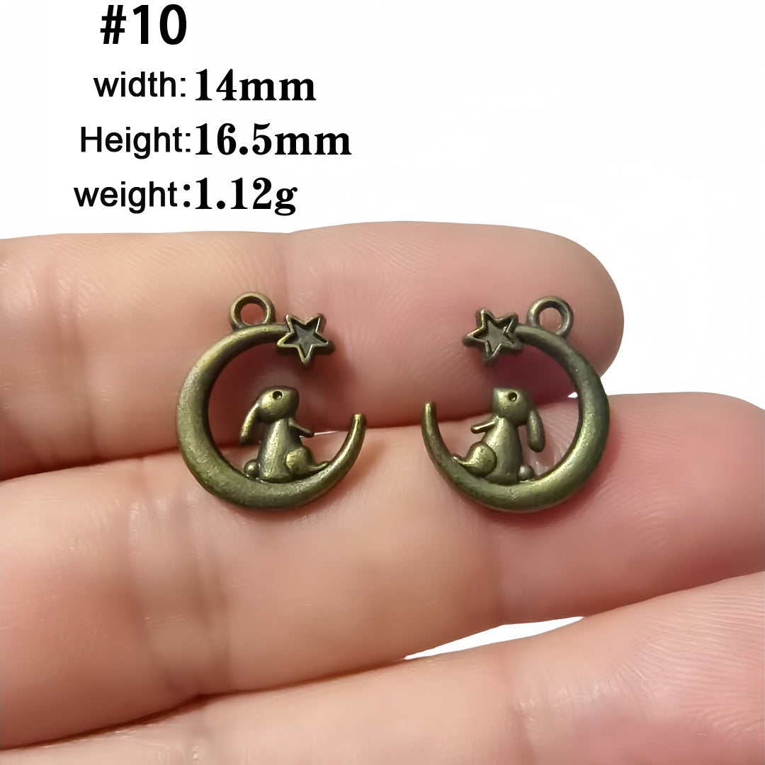 A Series of Charm 1: 10PCS Vintage Style Verdigris Bronze Butterfly Elephant charm - Unique Animal-Inspired Jewelry for Daily Wear & Gifting