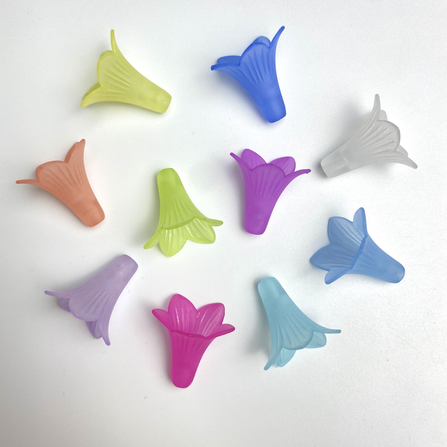 10PCS DIY Colorful Morning Glory Acrylic Components - Perfect for Handmade Earring Projects & Jewelry Design