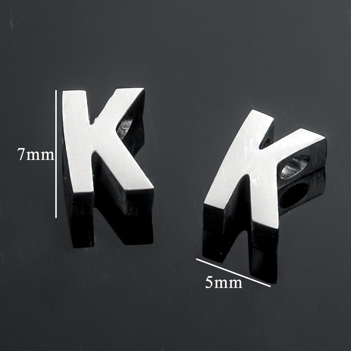 5PCS Stainless Steel 3D Letter Pendants - Minimalist & Stylish for Women's DIY Necklaces | Fashion Jewelry Findings