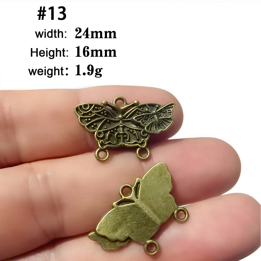 A Series of Charm 1: 10PCS Vintage Style Verdigris Bronze Butterfly Elephant charm - Unique Animal-Inspired Jewelry for Daily Wear & Gifting