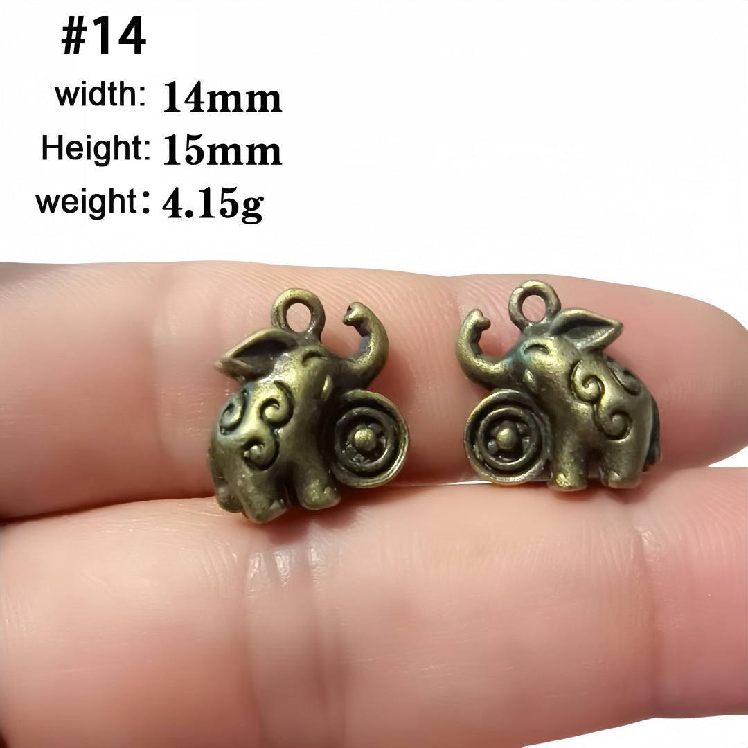 A Series of Charm 1: 10PCS Vintage Style Verdigris Bronze Butterfly Elephant charm - Unique Animal-Inspired Jewelry for Daily Wear & Gifting