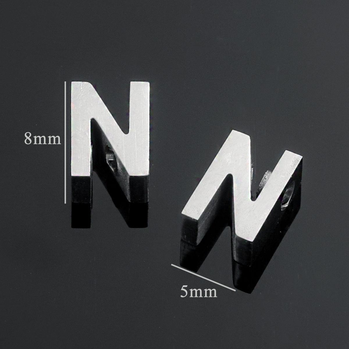 5PCS Stainless Steel 3D Letter Pendants - Minimalist & Stylish for Women's DIY Necklaces | Fashion Jewelry Findings