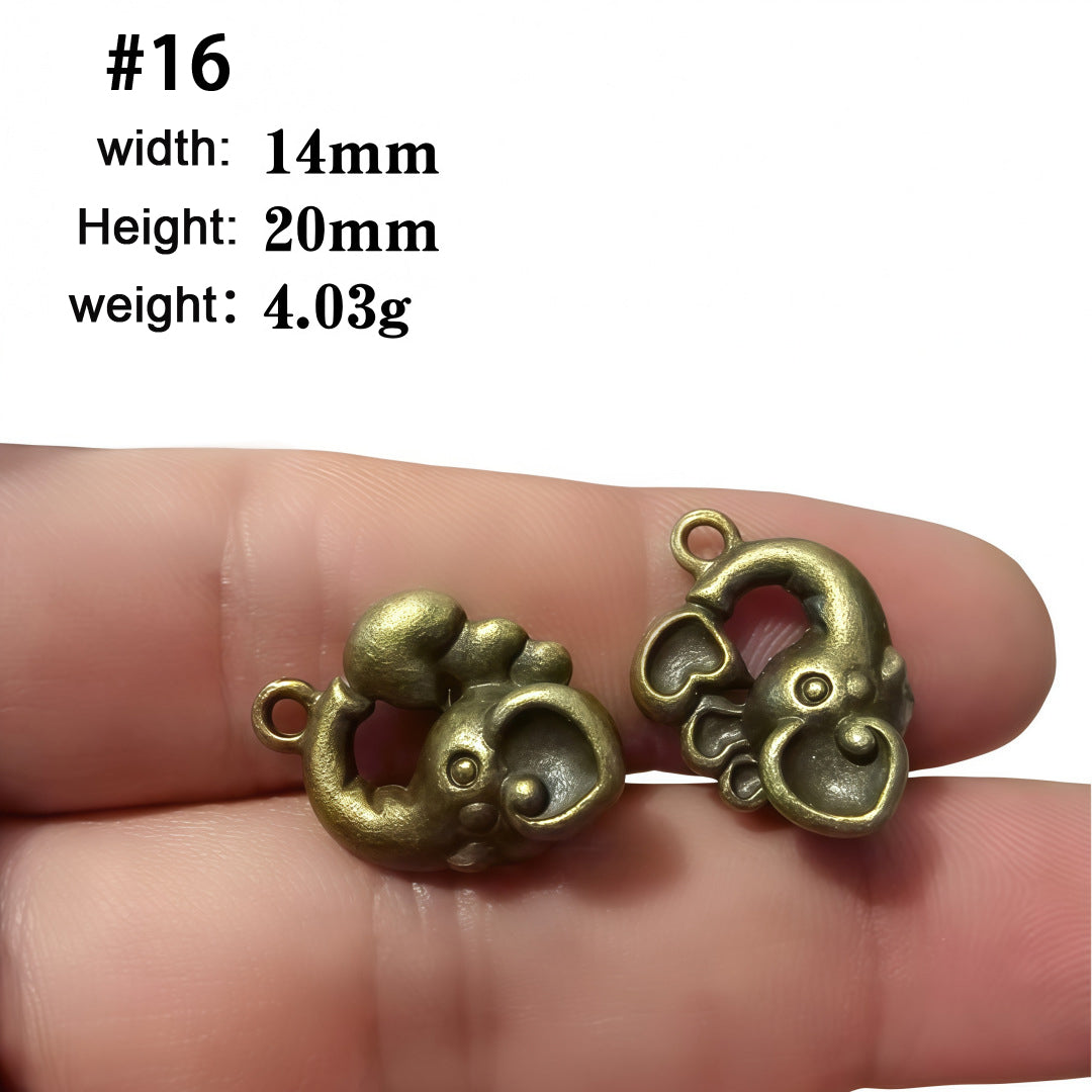 A Series of Charm 1: 10PCS Vintage Style Verdigris Bronze Butterfly Elephant charm - Unique Animal-Inspired Jewelry for Daily Wear & Gifting