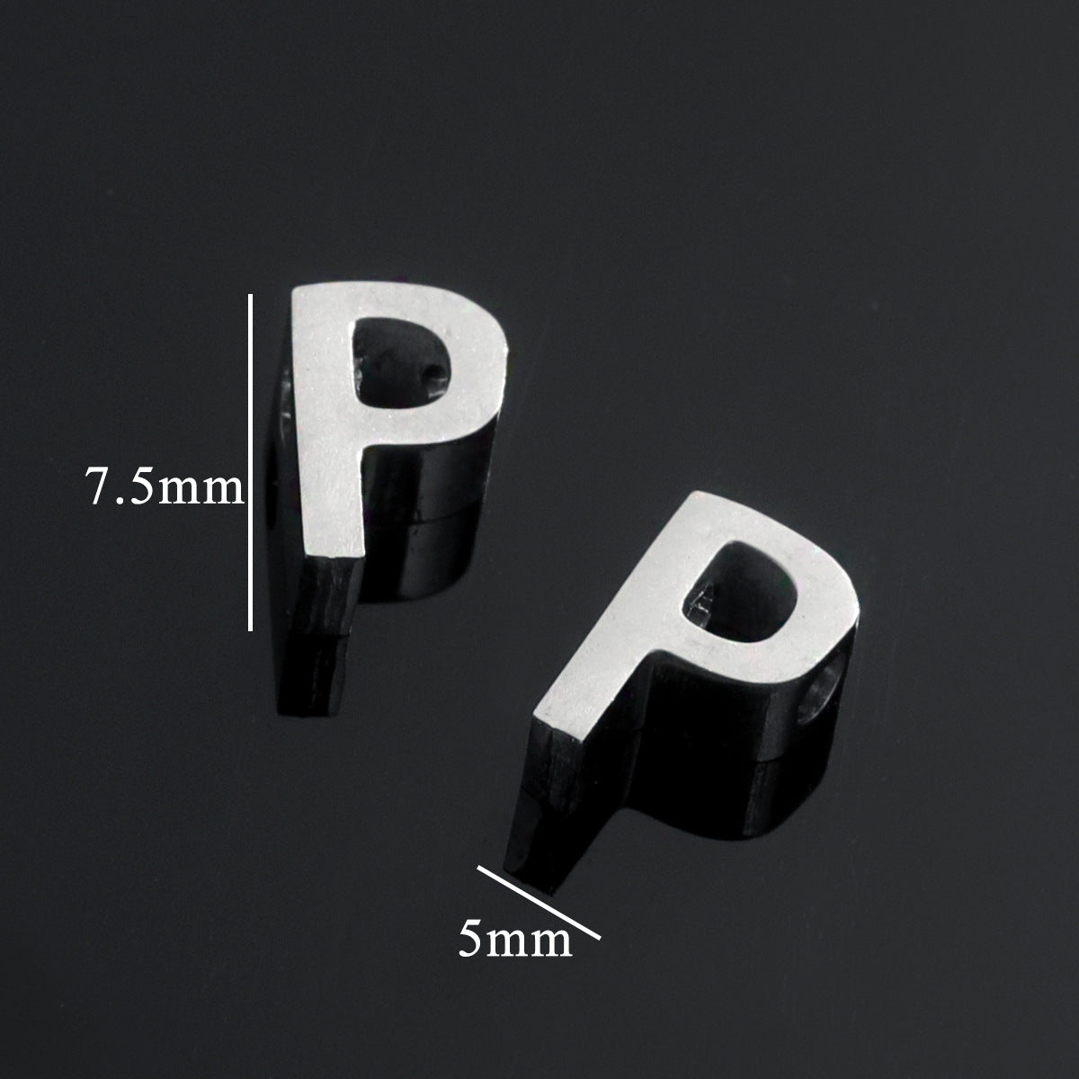 5PCS Stainless Steel 3D Letter Pendants - Minimalist & Stylish for Women's DIY Necklaces | Fashion Jewelry Findings