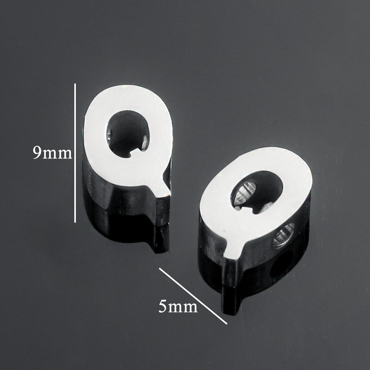 5PCS Stainless Steel 3D Letter Pendants - Minimalist & Stylish for Women's DIY Necklaces | Fashion Jewelry Findings