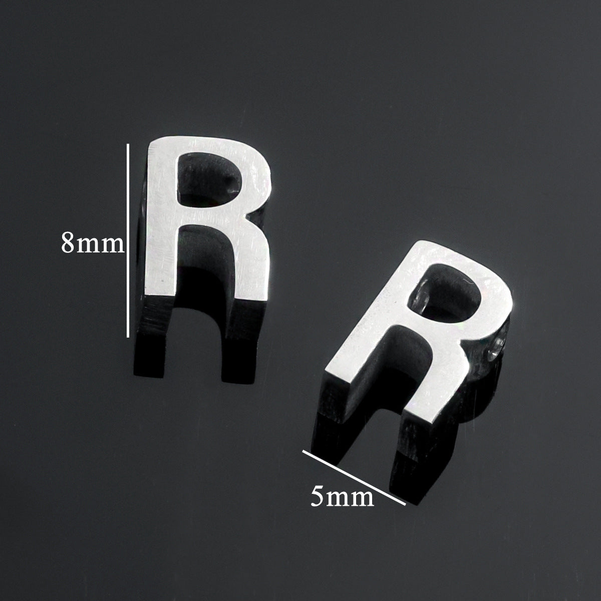 5PCS Stainless Steel 3D Letter Pendants - Minimalist & Stylish for Women's DIY Necklaces | Fashion Jewelry Findings