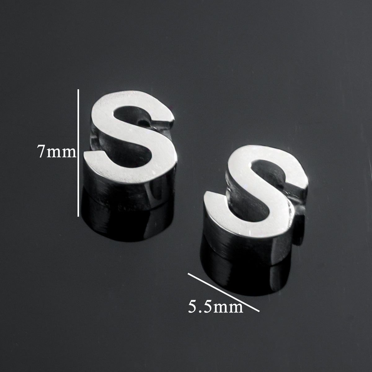 5PCS Stainless Steel 3D Letter Pendants - Minimalist & Stylish for Women's DIY Necklaces | Fashion Jewelry Findings