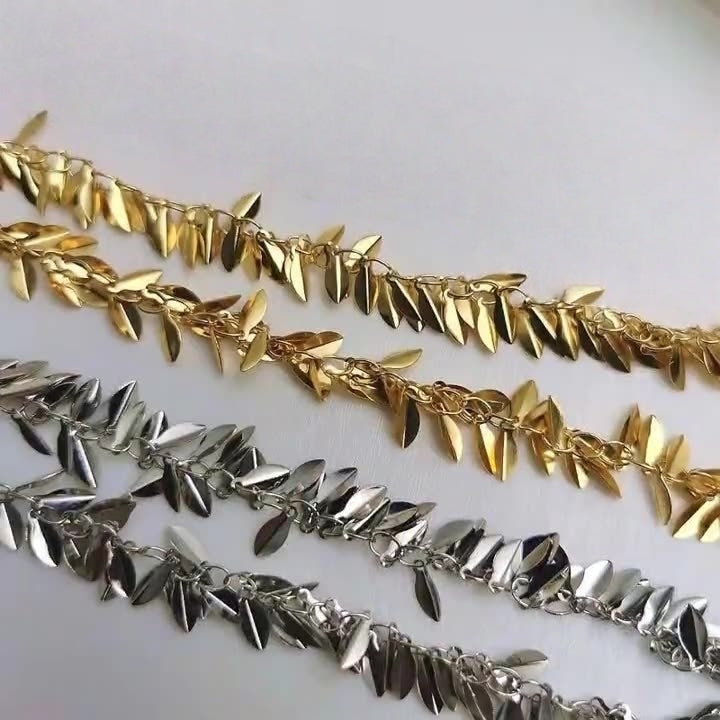 Leaf Tassel Chain, DIY Earring Chain, Jewelry Making Supplies for Handmade Earrings, 50cm