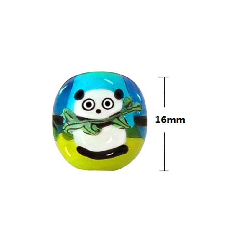 Handmade Murano Panda Glass Beads, Large Hole Lampwork Charm Beads for DIY Bracelets Earrings, Cute Animal European Style Beads