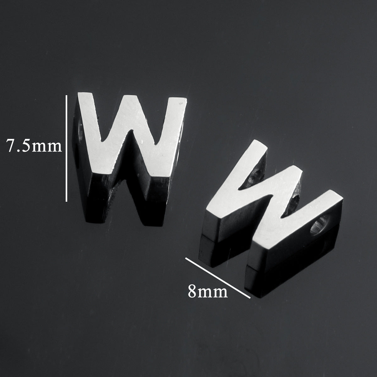 5PCS Stainless Steel 3D Letter Pendants - Minimalist & Stylish for Women's DIY Necklaces | Fashion Jewelry Findings