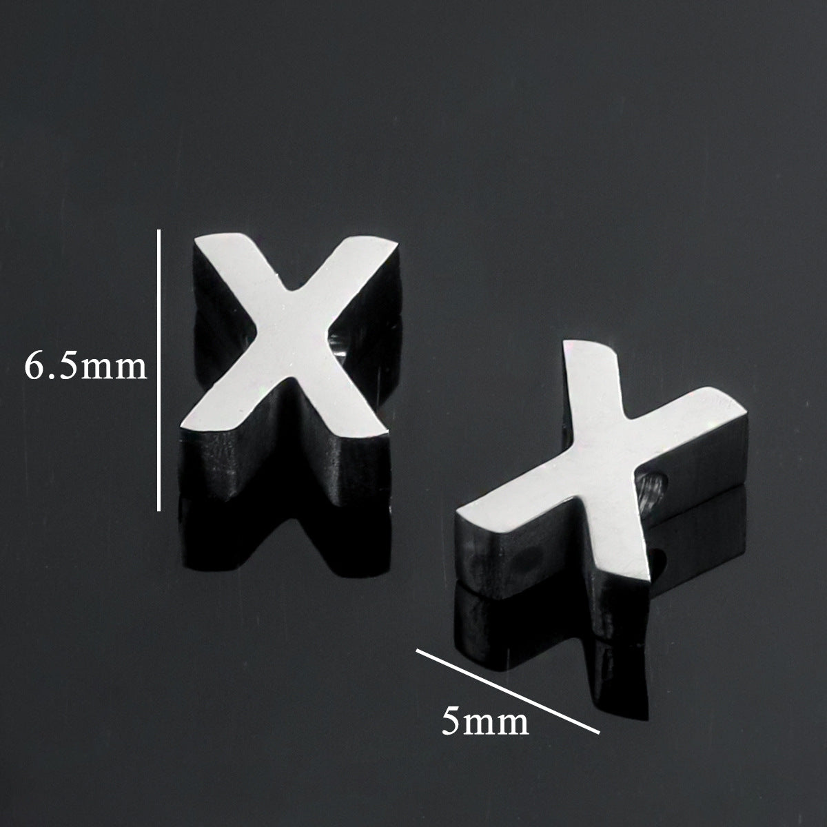 5PCS Stainless Steel 3D Letter Pendants - Minimalist & Stylish for Women's DIY Necklaces | Fashion Jewelry Findings