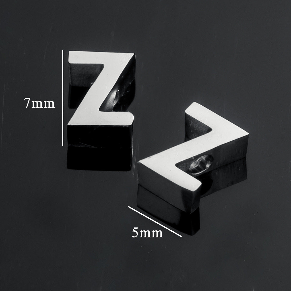 5PCS Stainless Steel 3D Letter Pendants - Minimalist & Stylish for Women's DIY Necklaces | Fashion Jewelry Findings
