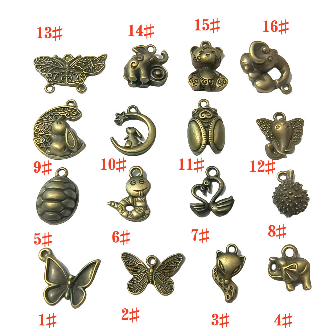 A Series of Charm 1: 10PCS Vintage Style Verdigris Bronze Butterfly Elephant charm - Unique Animal-Inspired Jewelry for Daily Wear & Gifting