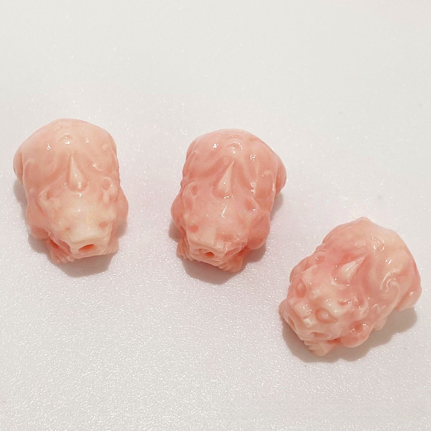 4PCS 11x15mm Pink Queen Conch Powder Pressed Chubby Pixiu Charms - Shell Embellishments for DIY Jewelry & Crafts