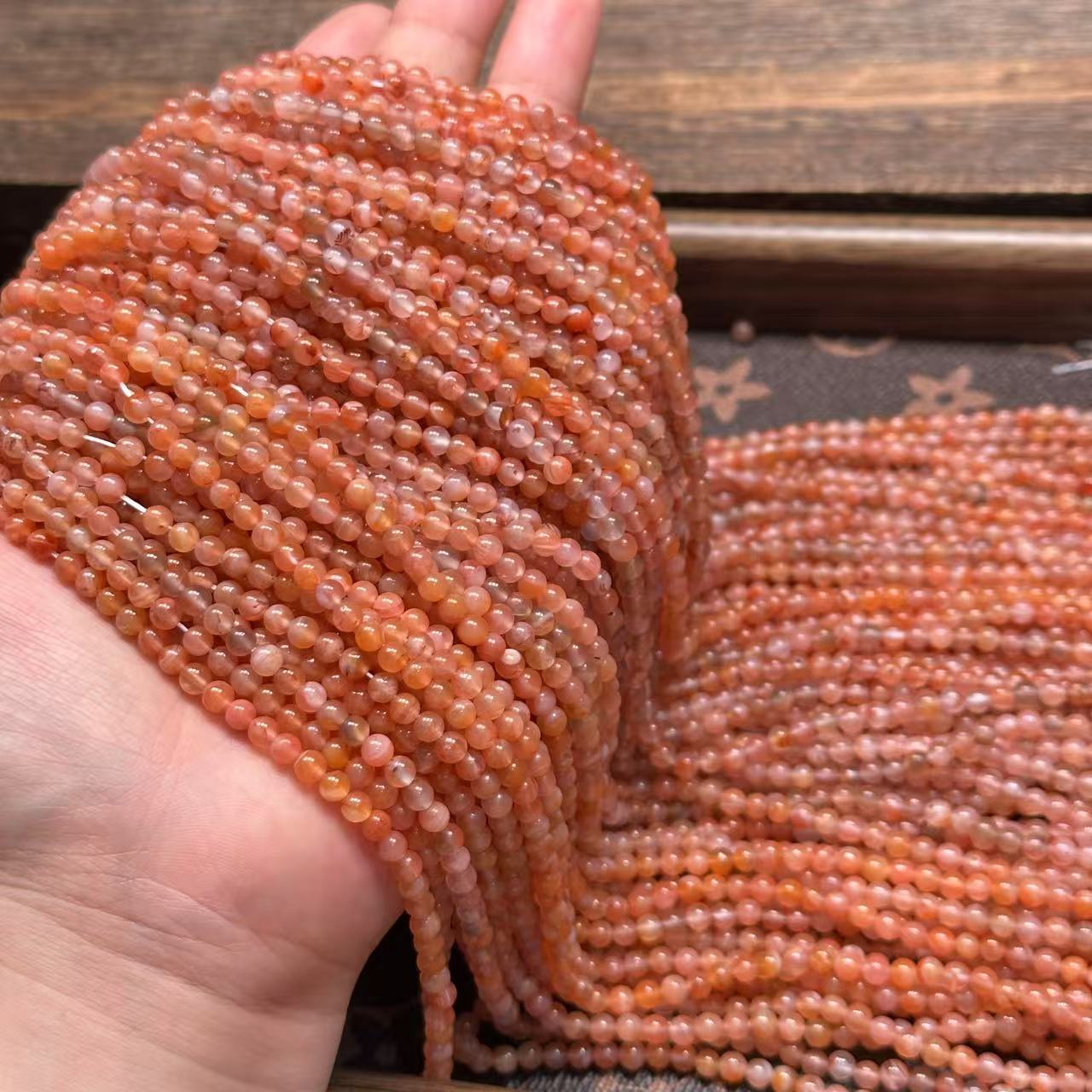 Natural NanHong Agate Beads | Ice Float Pattern Agate Loose Beads for Jewelry Making, Bracelet Necklace Supplies