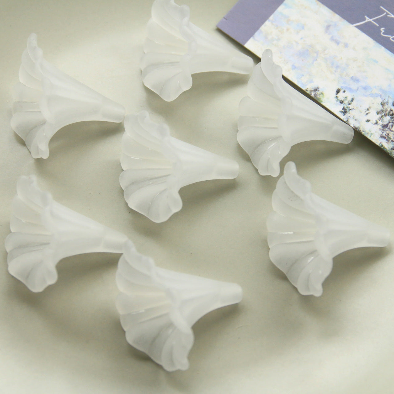 2PCS 41*33mm Sanded Morning Glory Acrylic Charms - Jewelry & Hair Accessory Making Supplies for Handcrafters