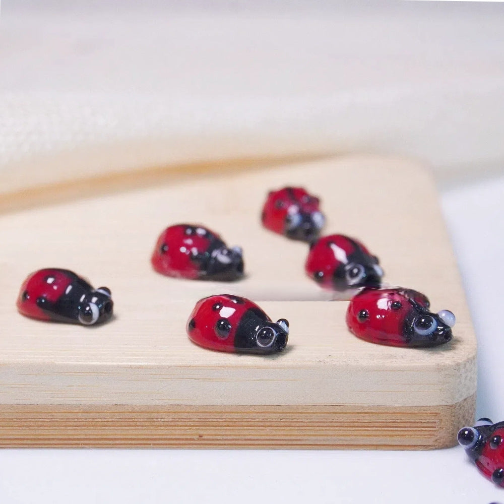 10PCS Glass Beetle Beads | Animal & Insect Themed Loose Beads | Wholesale DIY Bracelet & Necklace Craft Accessories