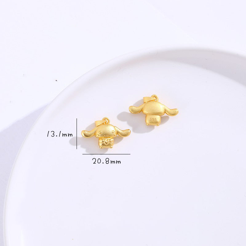 Sandal Gold Cinnamoroll Charm, DIY Jewelry Pendant, Cute Kawaii Accessory