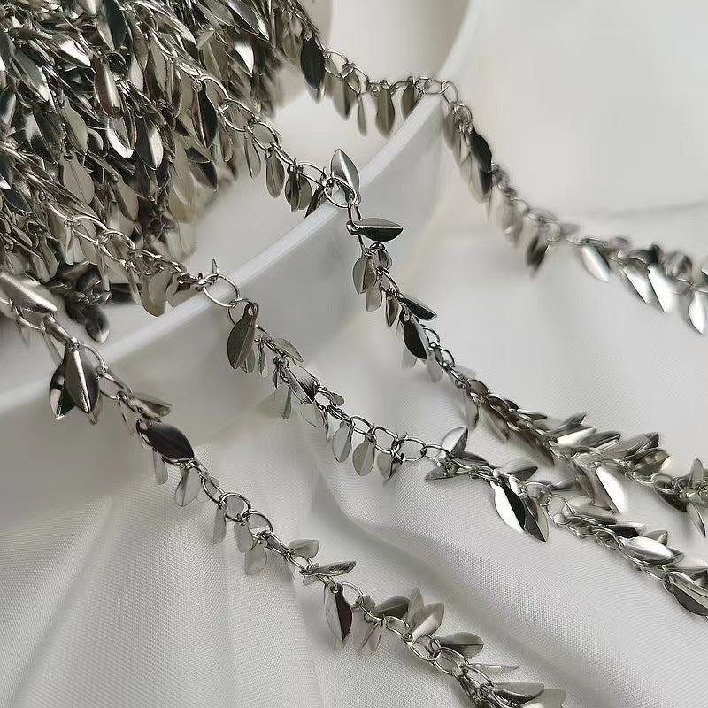 Leaf Tassel Chain, DIY Earring Chain, Jewelry Making Supplies for Handmade Earrings, 50cm