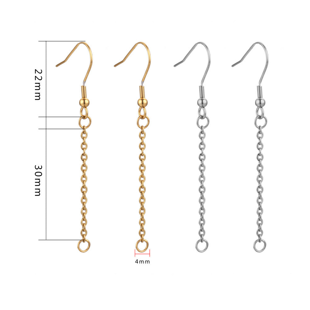 2Pairs Stainless Steel Vacuum Color-Retention Earring Extender Chain | DIY Earring Material for Ear Wires & Tassel Chains, Jewelry Supplies