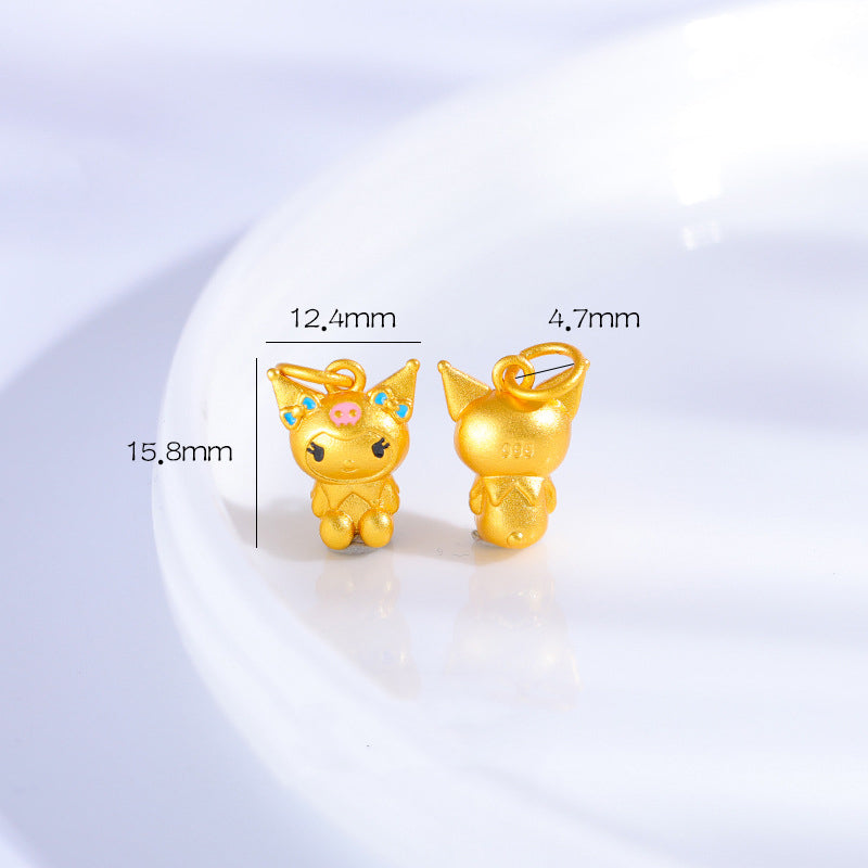 Sandal Gold Kuromi Charm, DIY Jewelry Pendant, Cute Kawaii Accessory