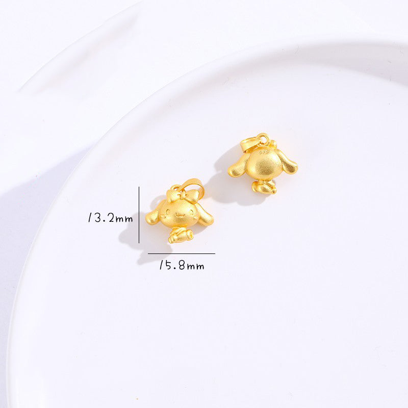 Sandal Gold Cinnamoroll Charm, DIY Jewelry Pendant, Cute Kawaii Accessory
