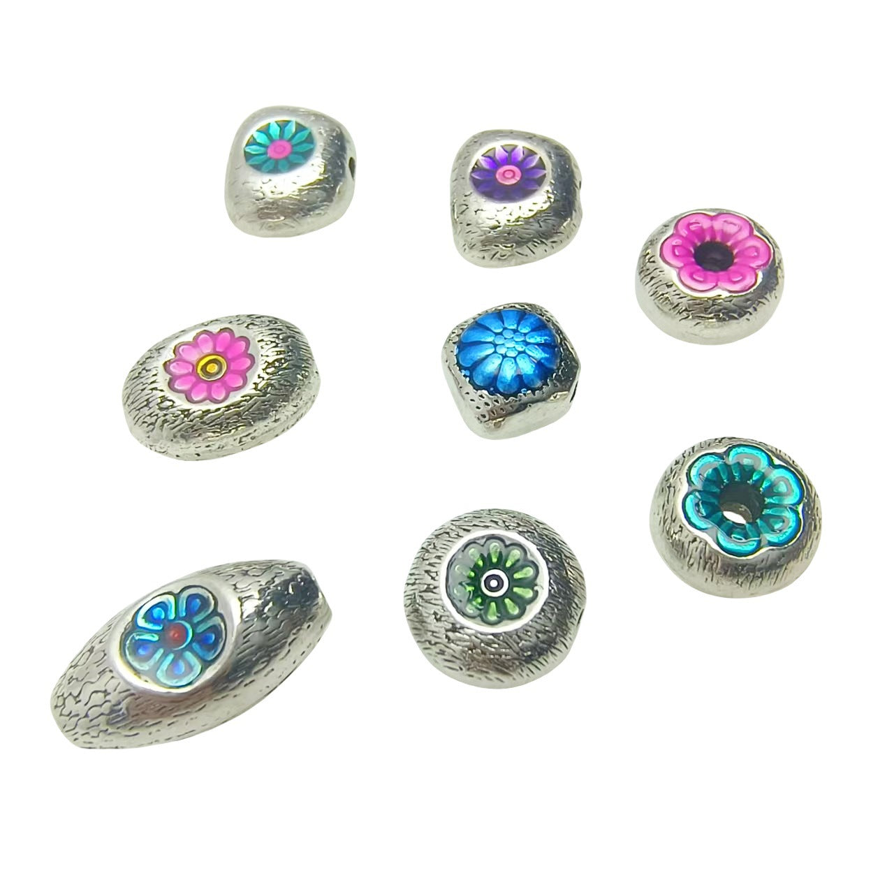 Low-Temp Enamel Chiang Mai Handmade Beads - DIY Jewelry Supplies for Bracelets, Crystal Bracelets & Spacers