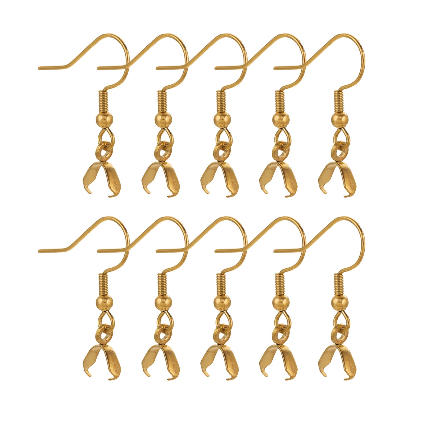2Pairs Stainless Steel Earing Hook with Clips - Titanium Steel Pendant Earrings with Big Ear Clips