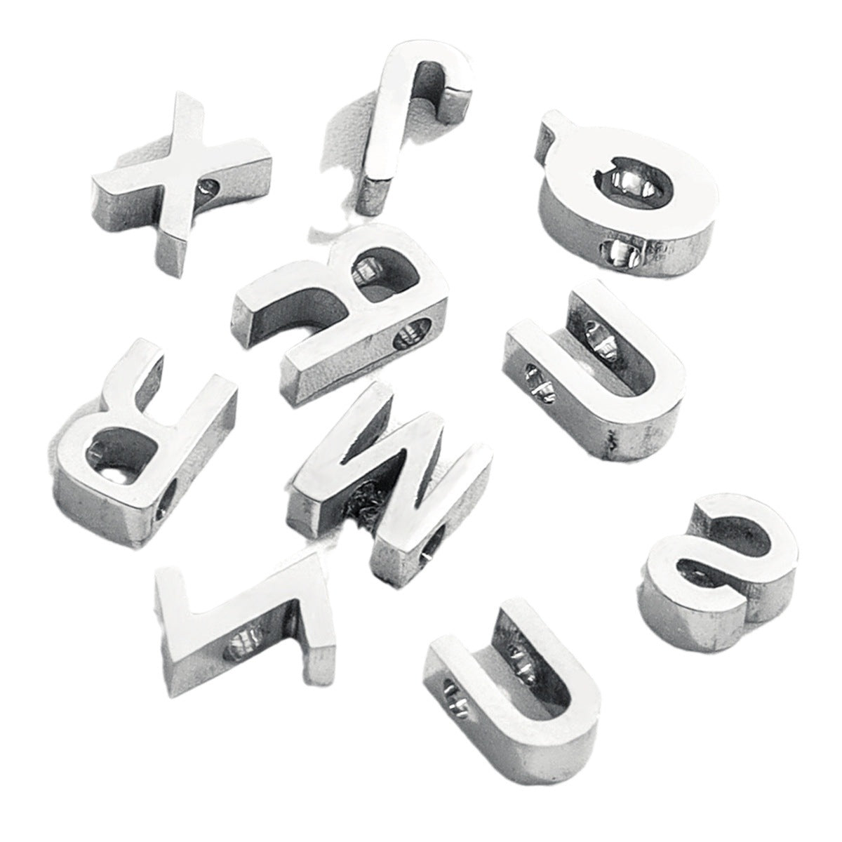 5PCS Stainless Steel 3D Letter Pendants - Minimalist & Stylish for Women's DIY Necklaces | Fashion Jewelry Findings