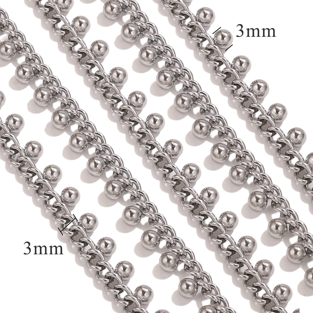 1 Meter Stainless Steel Bead Chain - DIY Necklace/Bracelet Chain