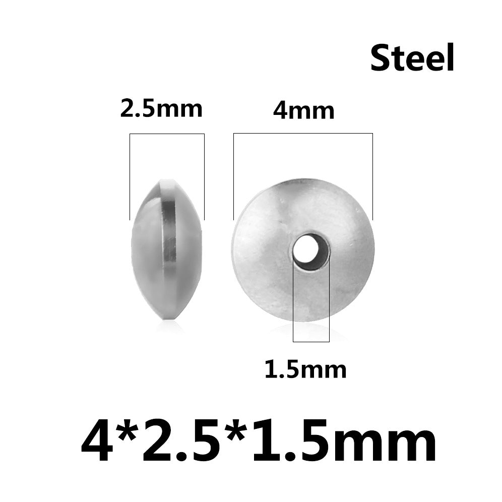 100PCS Stainless Steel Abacus Beads & Flying Saucer Beads - Vacuum Gold Plated Arc Beads, Spacer Beads & Positioning Beads for Jewelry Making, DIY Craft Supplies