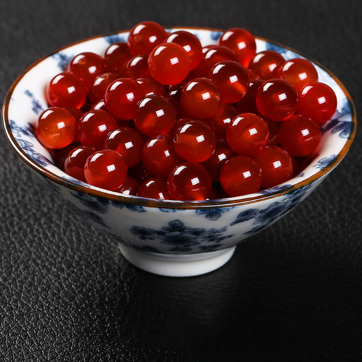 6mm/8mm/10mm Half Hole Red Agate Beads - Natural Gemstone Beads for DIY Earrings, Jewelry Supplies