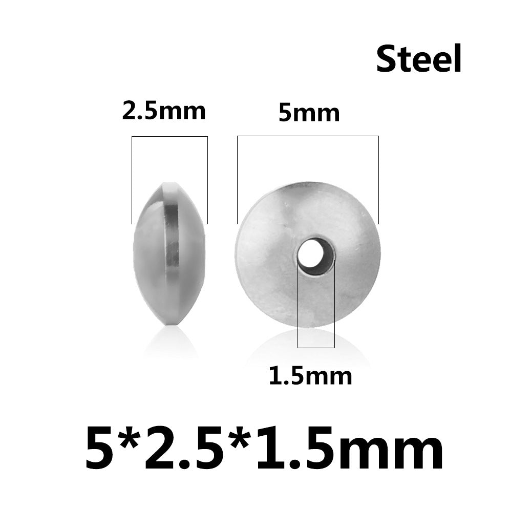 100PCS Stainless Steel Abacus Beads & Flying Saucer Beads - Vacuum Gold Plated Arc Beads, Spacer Beads & Positioning Beads for Jewelry Making, DIY Craft Supplies
