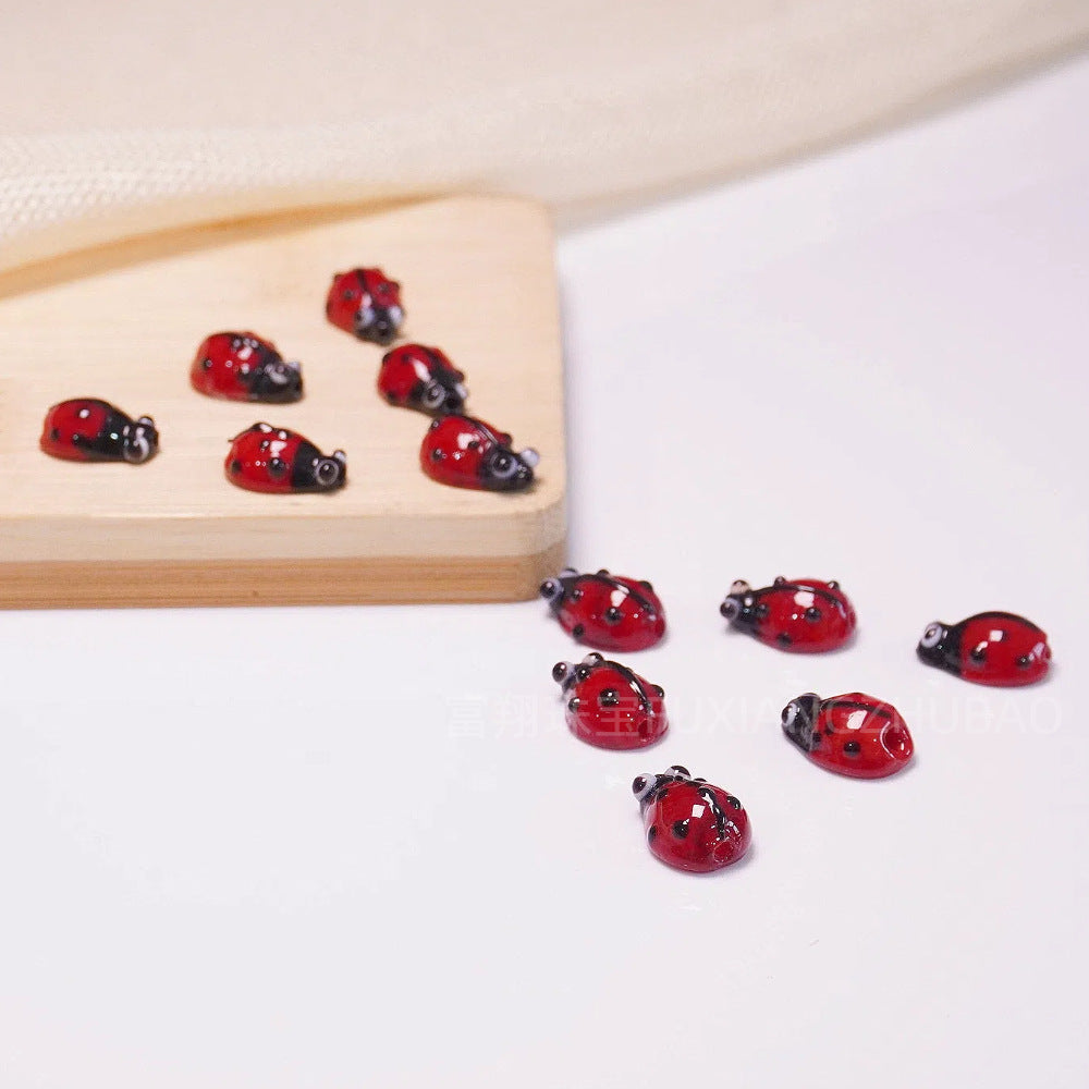 10PCS Glass Beetle Beads | Animal & Insect Themed Loose Beads | Wholesale DIY Bracelet & Necklace Craft Accessories