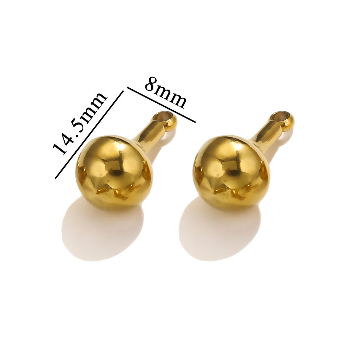 5PCS Stainless Steel Gourd Pendant, Unique Minimalist Charm, DIY Necklace Earring Jewelry Making Accessories