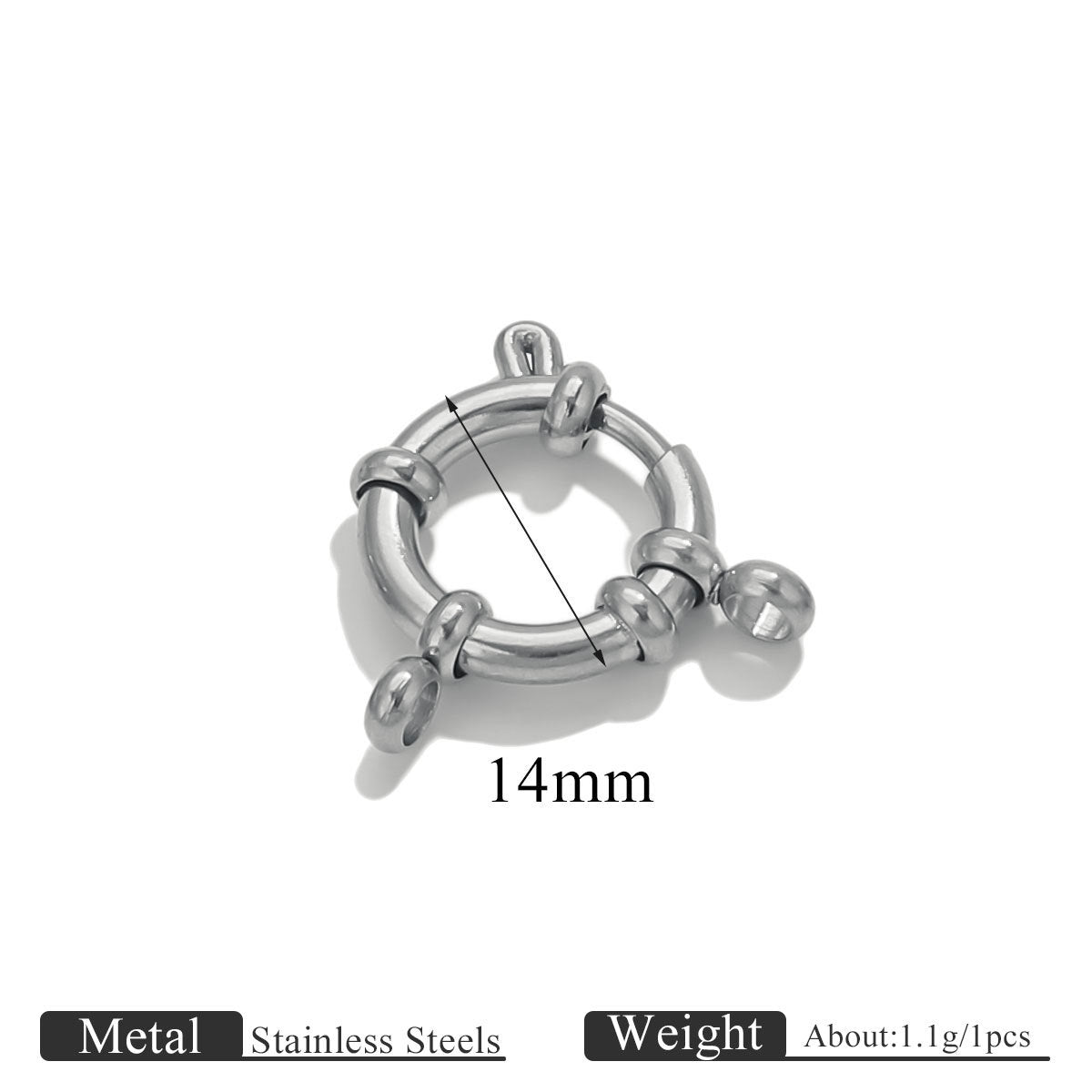 5PCS Stainless Steel Spring Ring Clasps Closed Ring Connectors Link Closure Clasps for Bracelet Necklace Keychain Handbag Jewelry Findings