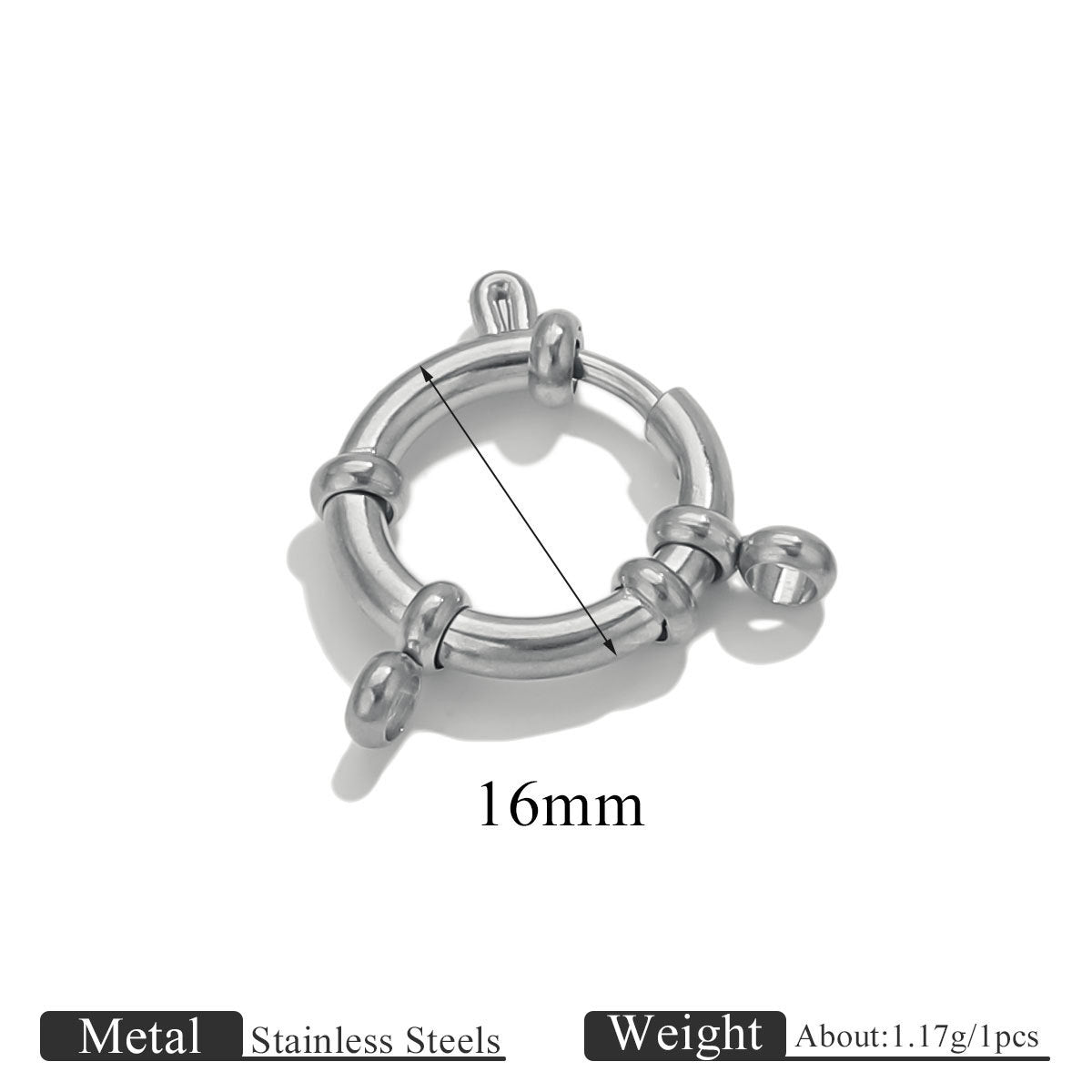 5PCS Stainless Steel Spring Ring Clasps Closed Ring Connectors Link Closure Clasps for Bracelet Necklace Keychain Handbag Jewelry Findings