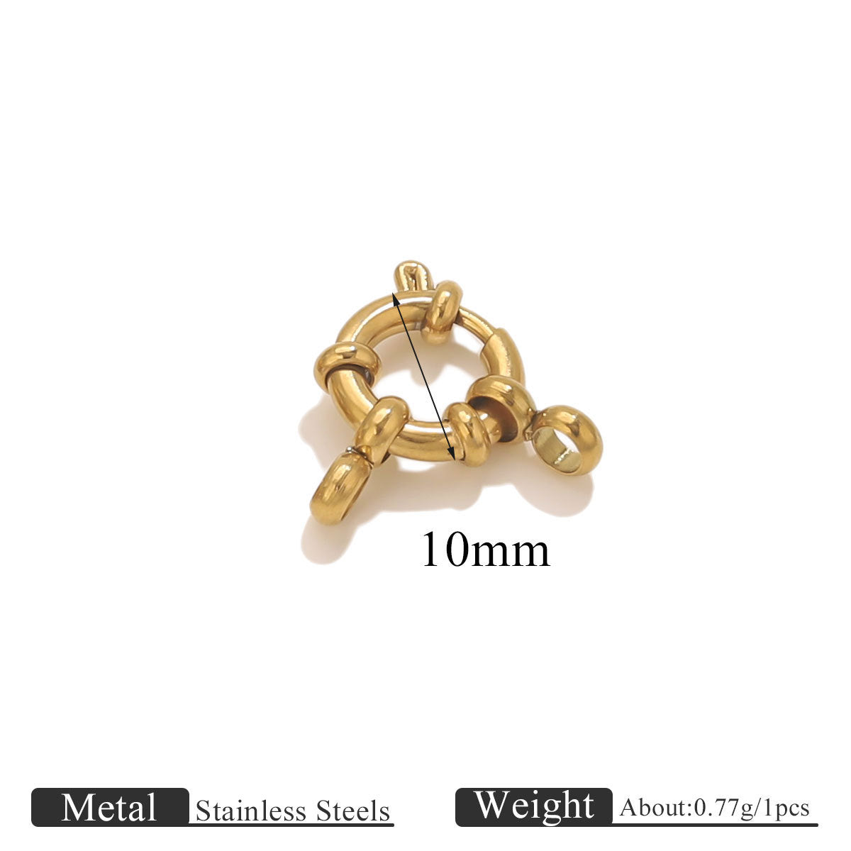 5PCS Stainless Steel Spring Ring Clasps Closed Ring Connectors Link Closure Clasps for Bracelet Necklace Keychain Handbag Jewelry Findings
