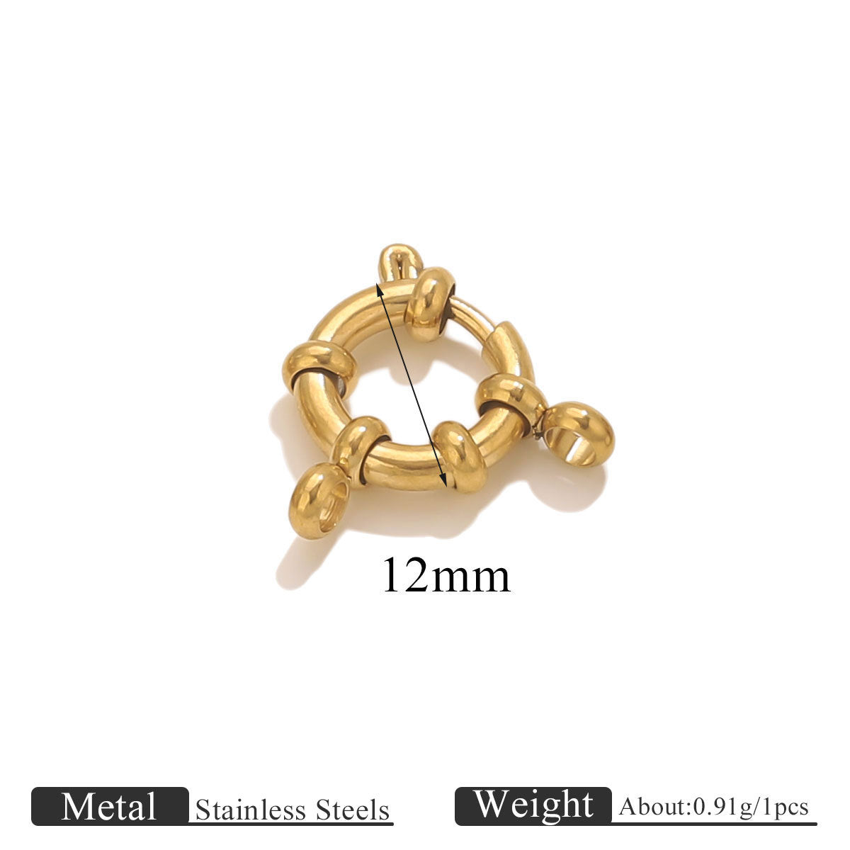 5PCS Stainless Steel Spring Ring Clasps Closed Ring Connectors Link Closure Clasps for Bracelet Necklace Keychain Handbag Jewelry Findings