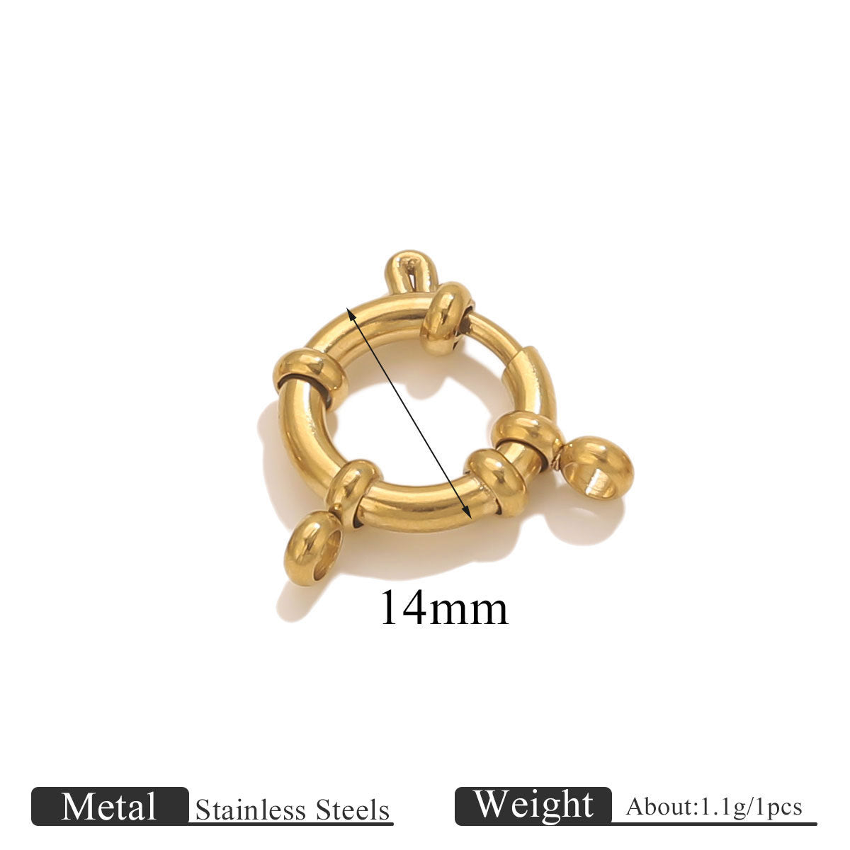 5PCS Stainless Steel Spring Ring Clasps Closed Ring Connectors Link Closure Clasps for Bracelet Necklace Keychain Handbag Jewelry Findings