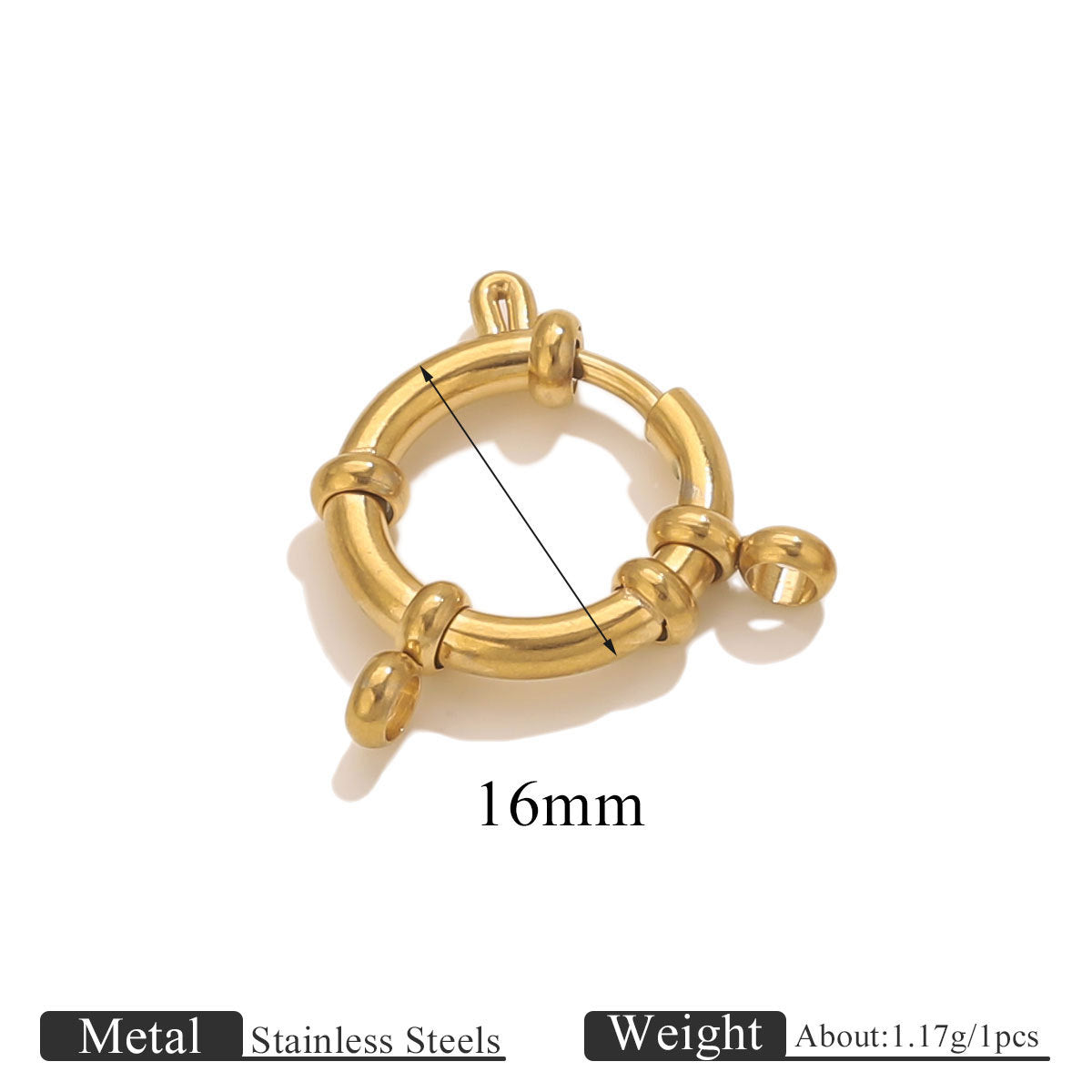 5PCS Stainless Steel Spring Ring Clasps Closed Ring Connectors Link Closure Clasps for Bracelet Necklace Keychain Handbag Jewelry Findings