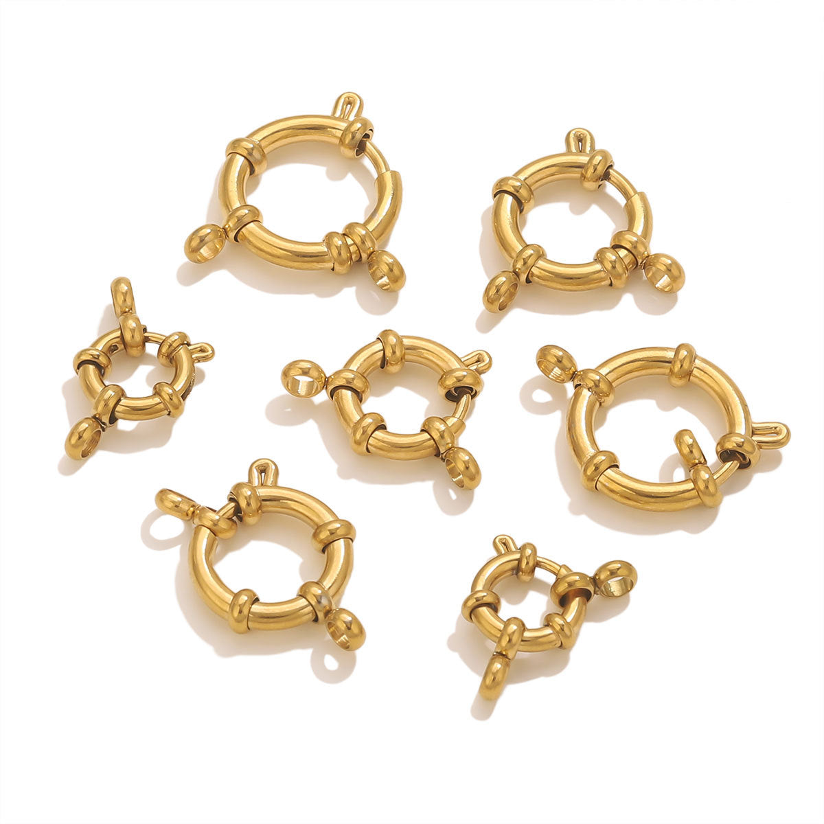 5PCS Stainless Steel Spring Ring Clasps Closed Ring Connectors Link Closure Clasps for Bracelet Necklace Keychain Handbag Jewelry Findings