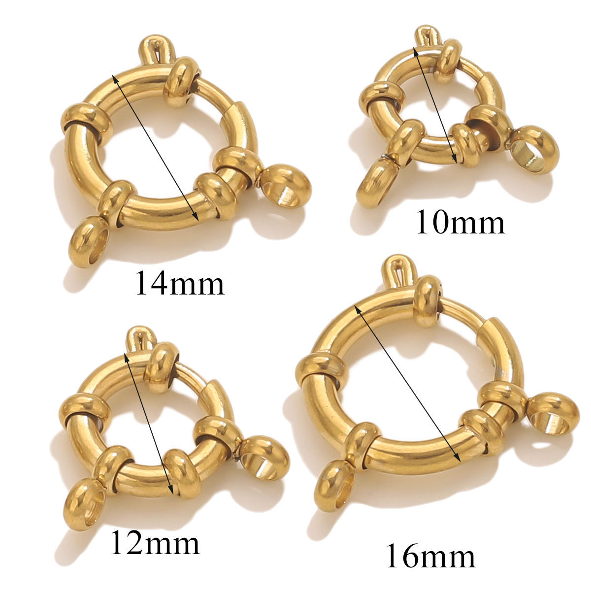 5PCS Stainless Steel Spring Ring Clasps Closed Ring Connectors Link Closure Clasps for Bracelet Necklace Keychain Handbag Jewelry Findings