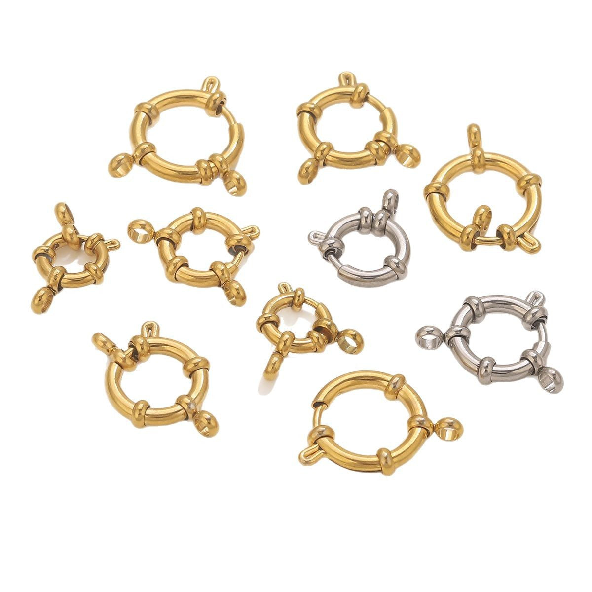 5PCS Stainless Steel Spring Ring Clasps Closed Ring Connectors Link Closure Clasps for Bracelet Necklace Keychain Handbag Jewelry Findings