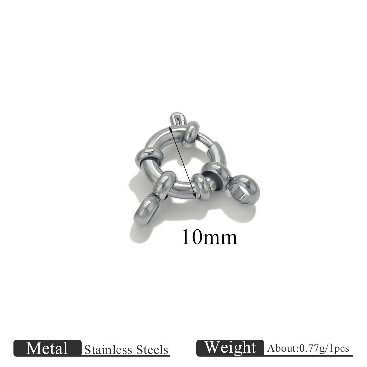 5PCS Stainless Steel Spring Ring Clasps Closed Ring Connectors Link Closure Clasps for Bracelet Necklace Keychain Handbag Jewelry Findings