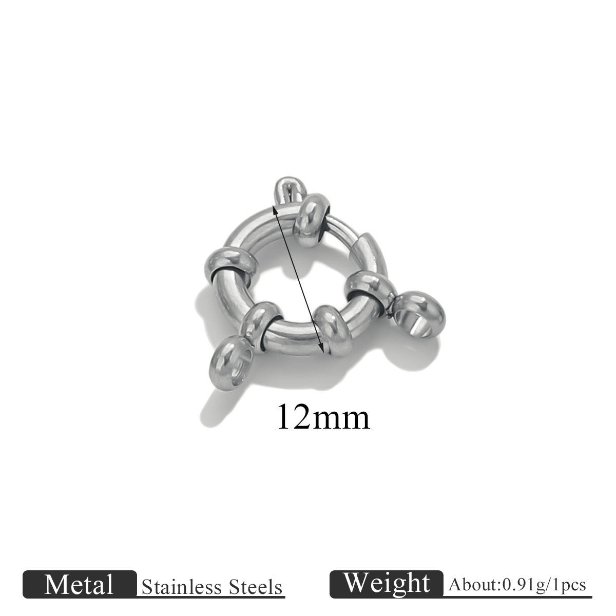 5PCS Stainless Steel Spring Ring Clasps Closed Ring Connectors Link Closure Clasps for Bracelet Necklace Keychain Handbag Jewelry Findings
