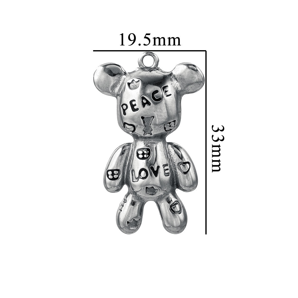 Stainless Steel Retro Bear Pendant | Edgy & Unique "Violent Bear" Design, Trendy Jewelry Charm for Necklaces