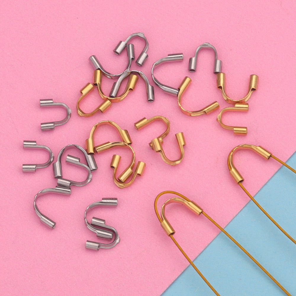50PCS Stainless Steel U-Shape Wire Guards -Jewelry Protectors for Bracelets, Necklaces, DIY Crafts