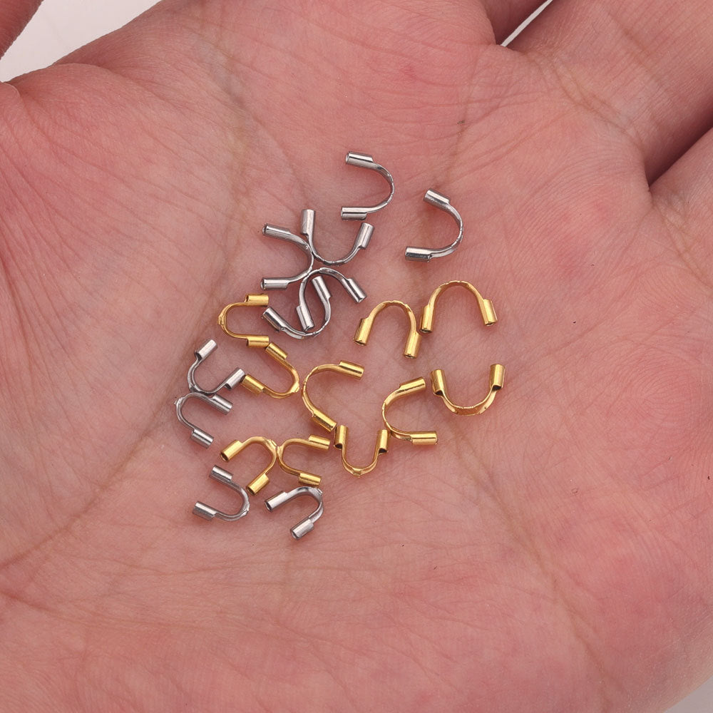 50PCS Stainless Steel U-Shape Wire Guards -Jewelry Protectors for Bracelets, Necklaces, DIY Crafts