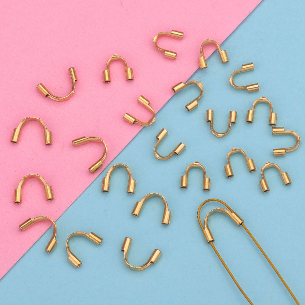 50PCS Stainless Steel U-Shape Wire Guards -Jewelry Protectors for Bracelets, Necklaces, DIY Crafts